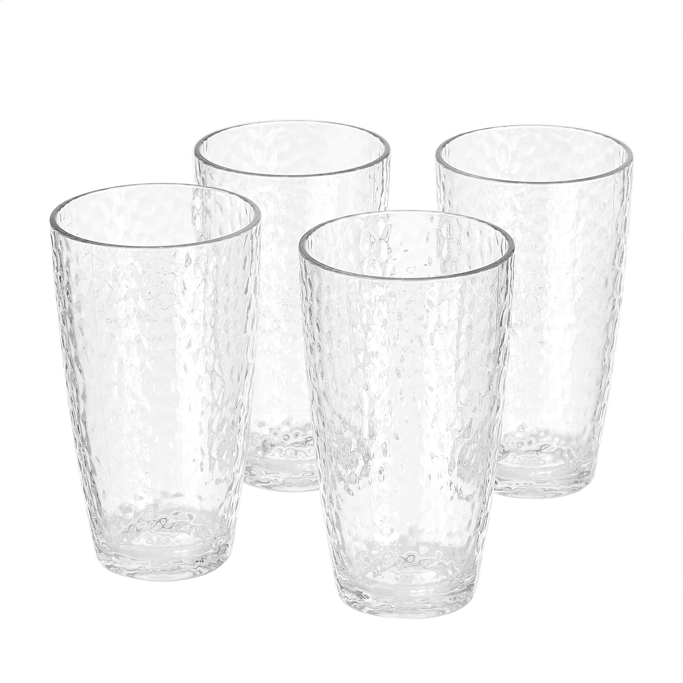 AmazonBasics Tritan 錘紋高身杯｜18 oz・4件組