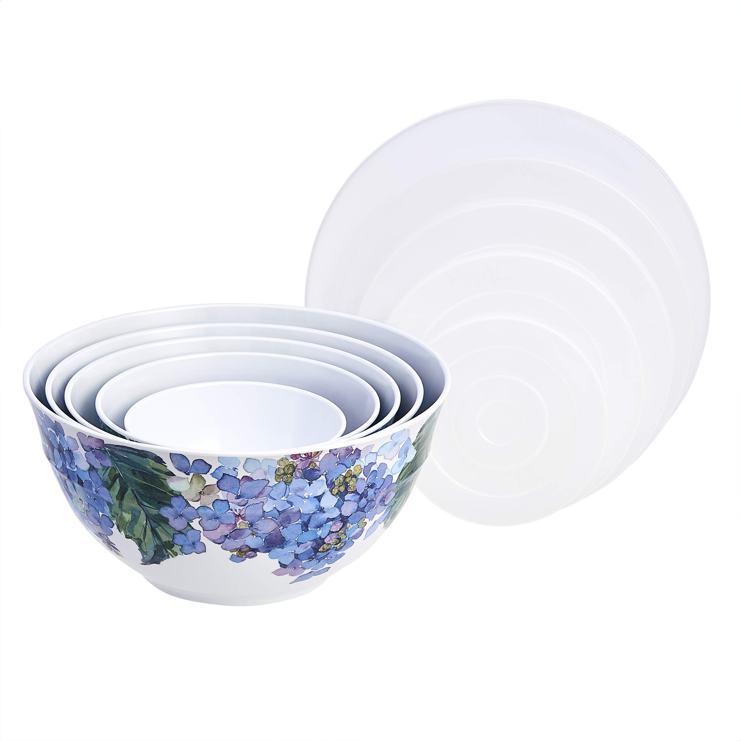 AmazonBasics 連蓋攪拌碗套裝｜Hydrangea Floral・10件組・圖片 2