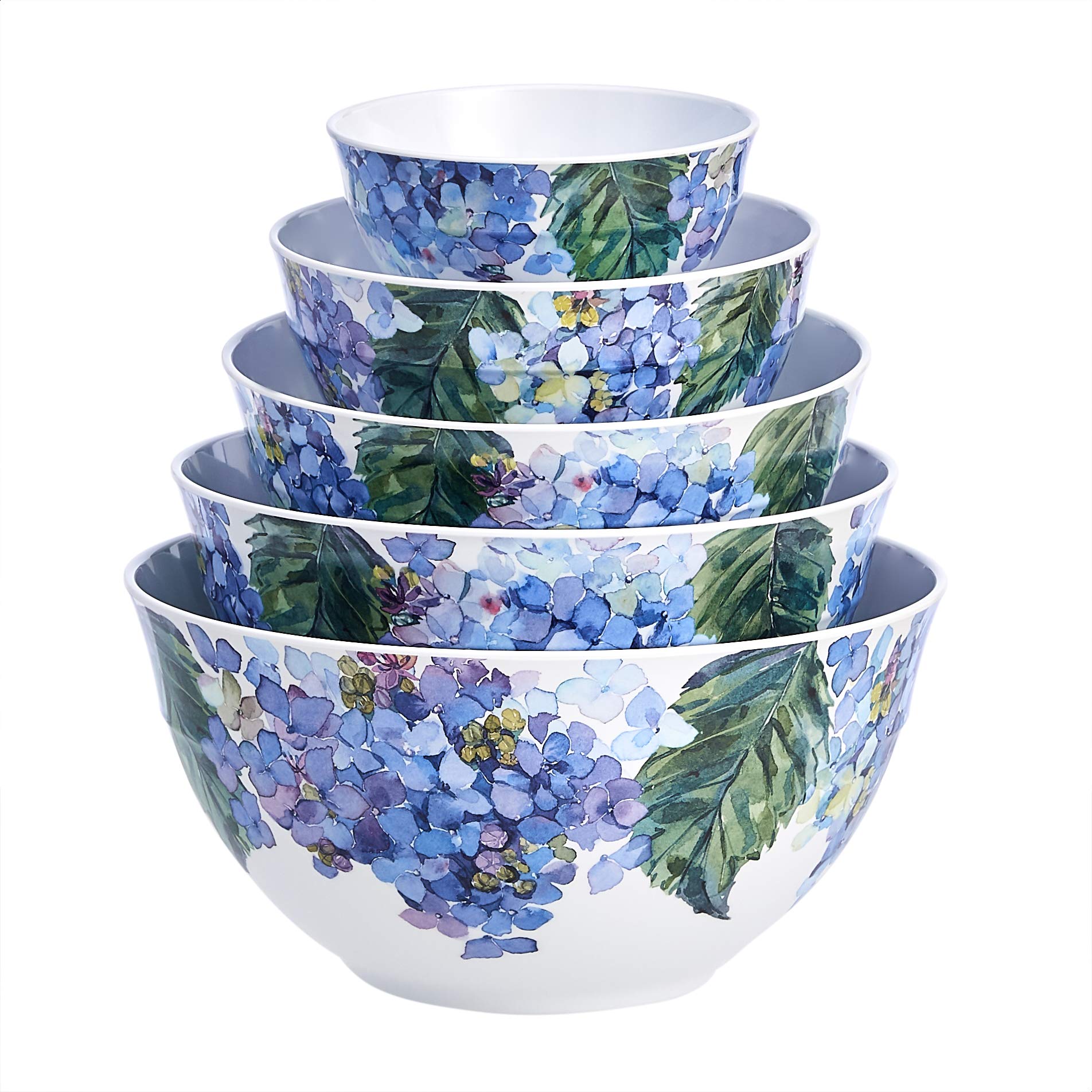 AmazonBasics 連蓋攪拌碗套裝｜Hydrangea Floral・10件組・圖片 5